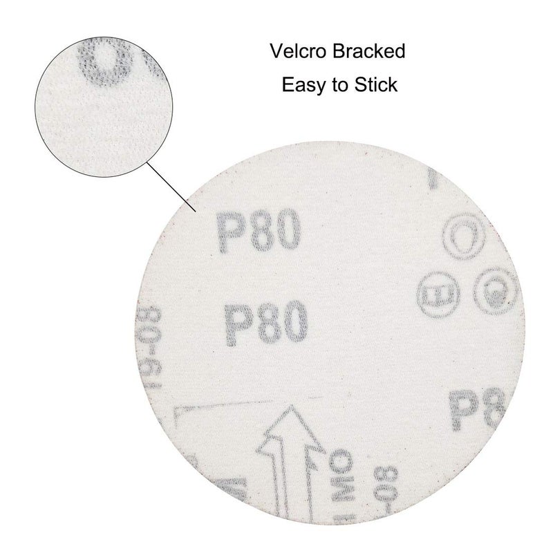 Sipery 60Pcs Sanding Discs 4 inch Aluminum Oxide Hook and Loop Sanding Pads 60/80/120/240/320/600 Grit Flocking Sandpaper - Image 4